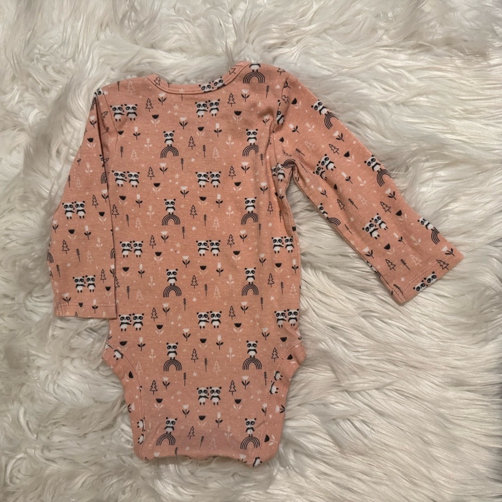 The Children’s Place Baby Girl Pink Panda Long Sleeve Bodysuit Size 6-9 Months - Picture 4 of 5